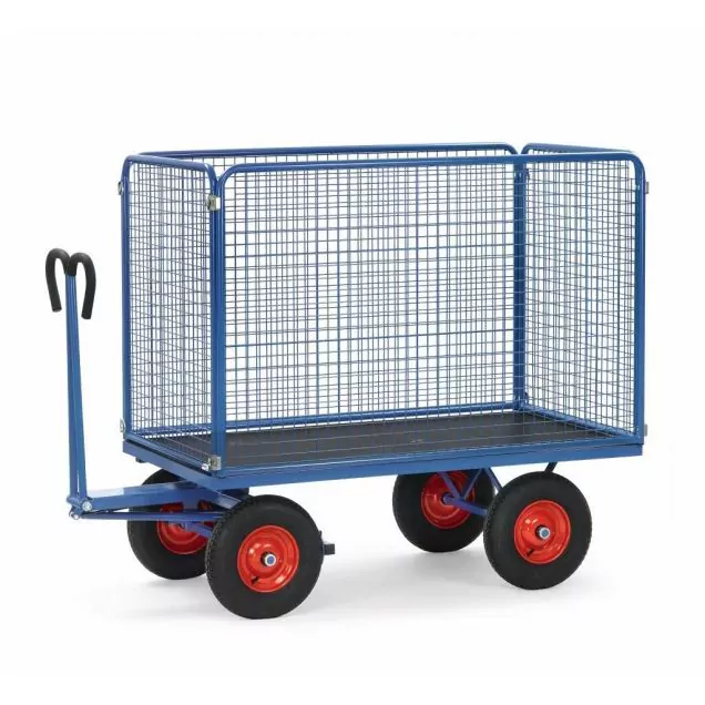 Handwagen mit Drahtgitterwänden 1600x900x1490 mm (lxbxh) 1000 kg