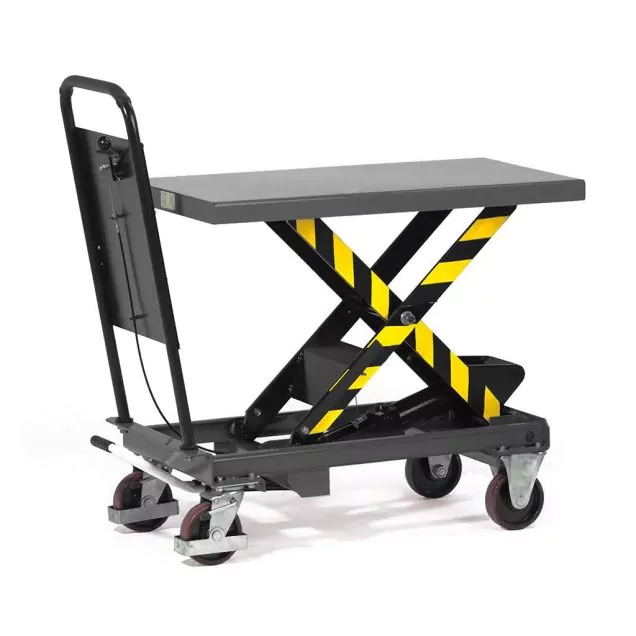 Hubtisch, Hubwagen 1000 kg 1010x520 mm (LxB) mit verschraubtem Schiebegriff