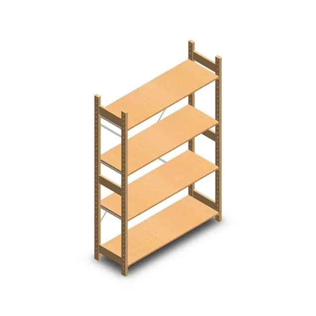 Holzfachbodenregal BT Euro 1800x1170x400 mm (hxbxt) 4 Ebenen Anfangsregal