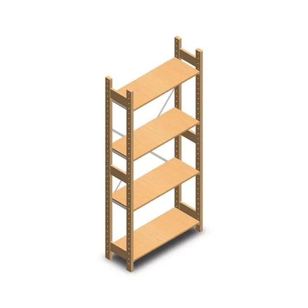 Holzfachbodenregal BT Euro 1800x770x300 mm (hxbxt) 4 Ebenen Anfangsregal