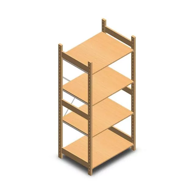 Holzfachbodenregal BT Euro 1800x770x600 mm (hxbxt) 4 Ebenen Anfangsregal