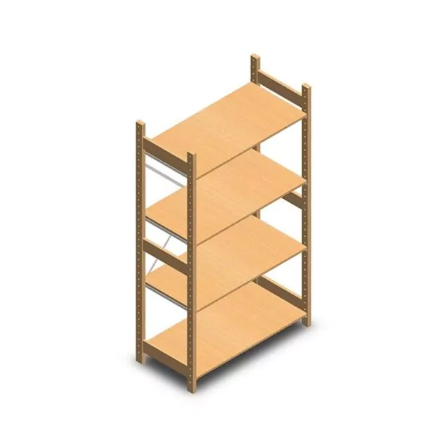 Holzfachbodenregal BT Euro 1800x970x500 mm (hxbxt) mit 4 Ebenen Anfangsregal