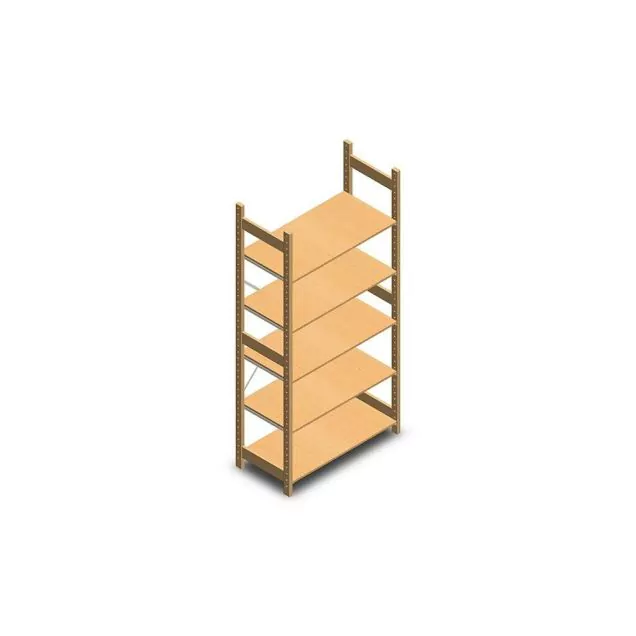 Holzfachbodenregal BT Euro 2100x970x500 mm (hxbxt) 5 Ebenen Anfangsregal