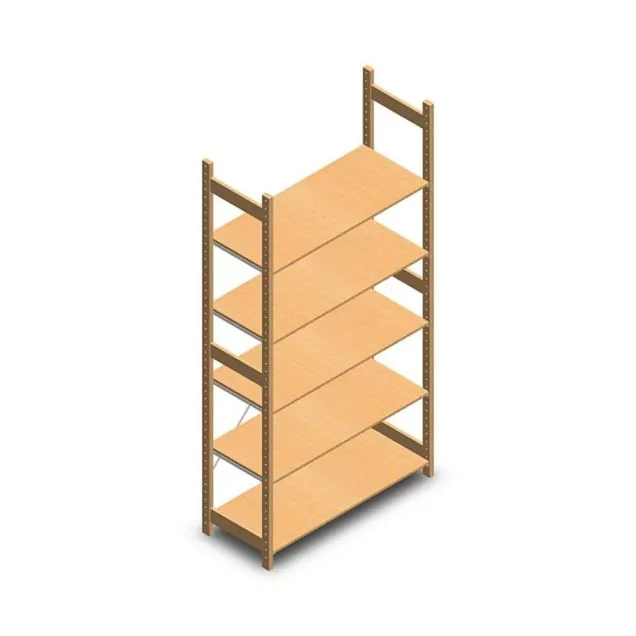 Holzfachbodenregal BT Euro 2400x1170x500 mm (hxbxt) 5 Ebenen Anfangsregal