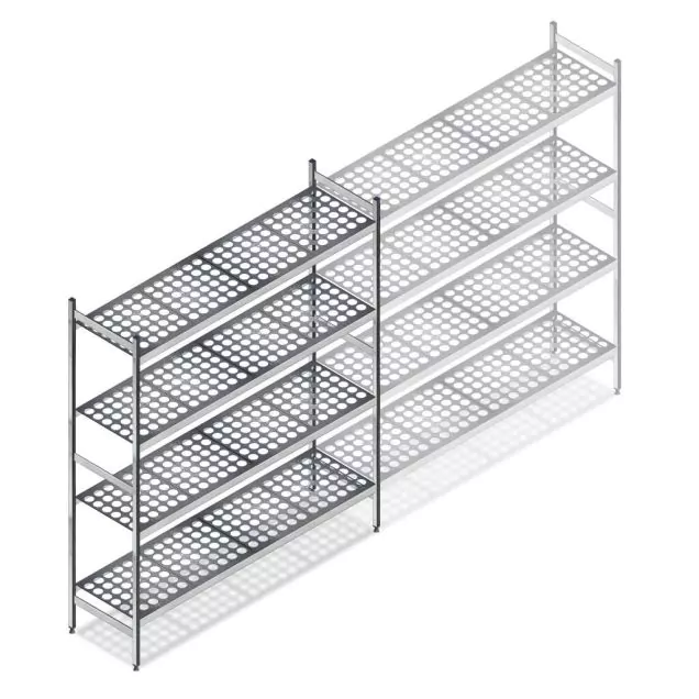 Hygienisches Regal 5711 1800x1070x460 mm (hxbxt) 4 Ebenen Anfangsregal