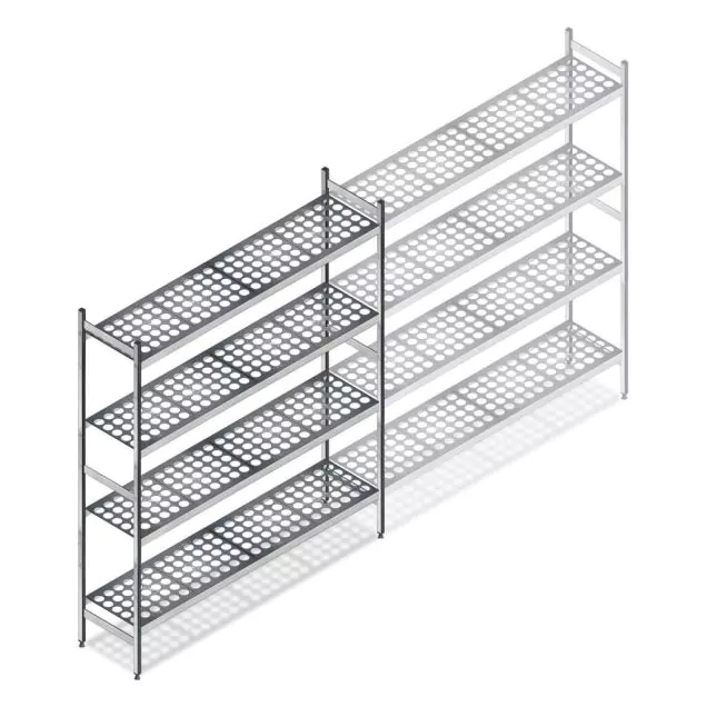 Hygienisches Regal 6611 1800x1200x360 mm (hxbxt) 4 Ebenen Anfangsregal