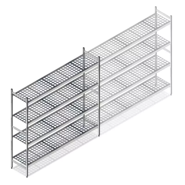 Hygienisches Regal 6611 1800x1500x460 mm (hxbxt) 4 Ebenen Anfangsregal
