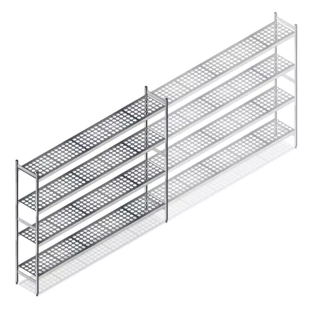 Hygienisches Regal 6611 1800x1740x360 mm (hxbxt) 4 Ebenen Anfangsregal