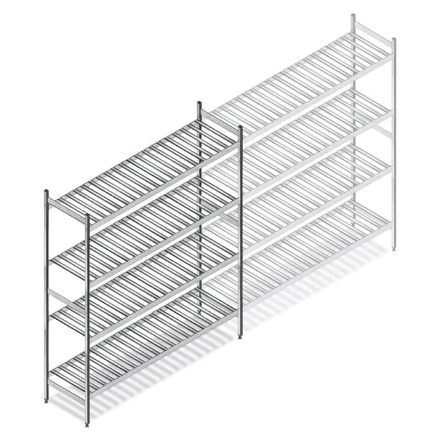 Hygienisches Regal 6811 1800x1200x460 mm (hxbxt) 4 Ebenen Anfangsregal