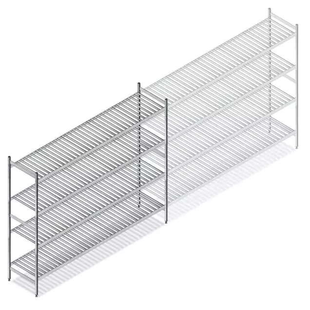 Hygienisches Regal 6811 1800x1620x560 mm (hxbxt) 4 Ebenen Anfangsregal