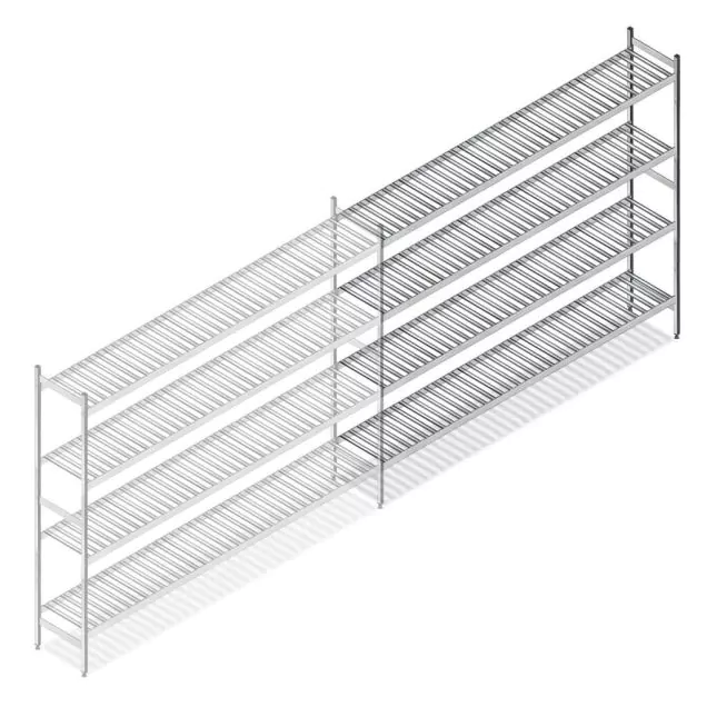 Hygienisches Regal 6811 1800x1740x360 mm (hxbxt) 4 Ebenen Anbauregal