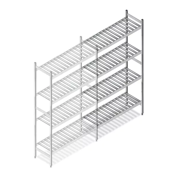 Hygienisches Regal 6811 1800x960x360 mm (hxbxt) 4 Ebenen Anbauregal