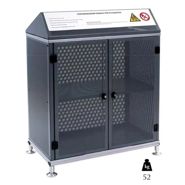 Schrank zur Lagerung von pyrotechnischen Geräten