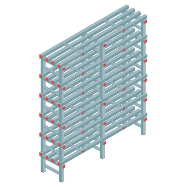 Kunststoffregal REA Euro 2000x1500x400 mm (hxbxt) 6 Ebenen