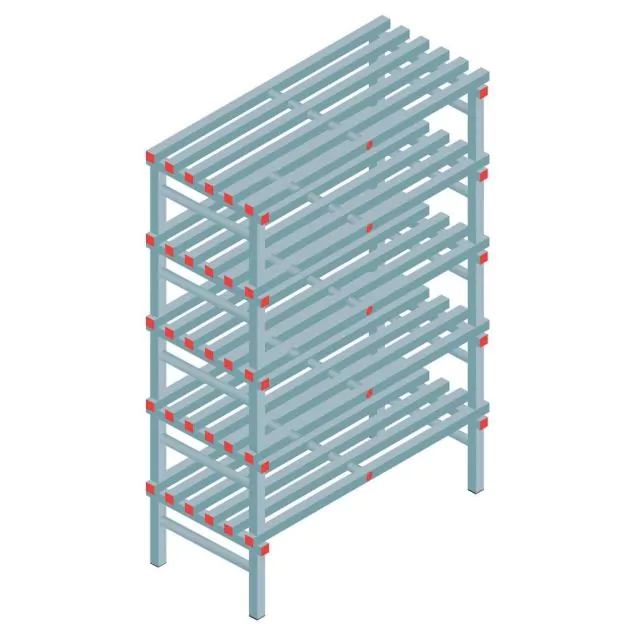 Kunststoffregal REA Euro 2050x1200x600 mm (hxbxt) 5 Ebenen