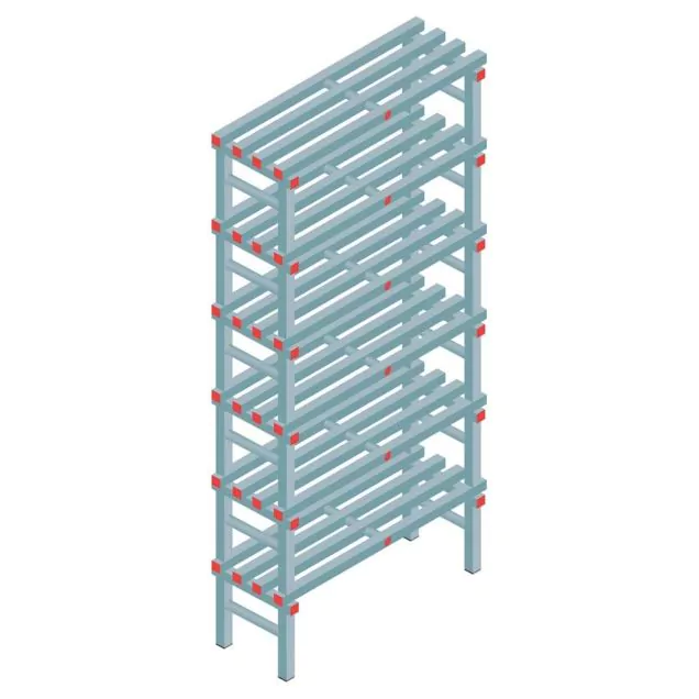 Kunststoffregal REA Euro 2250x1000x400 mm (hxbxt) 6 Ebenen