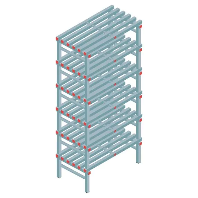 Kunststoffregal REA Euro 2250x1000x600 mm (hxbxt) 6 Ebenen