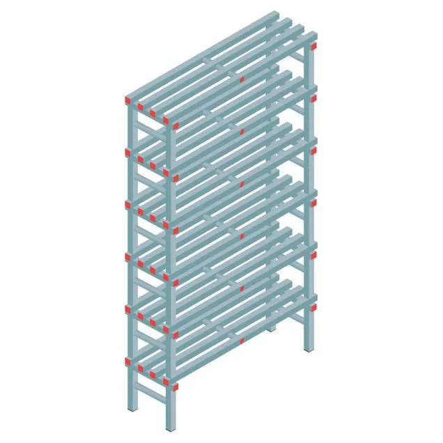 Kunststoffregal REA Euro 2250x1500x400 mm (hxbxt) 6 Ebenen