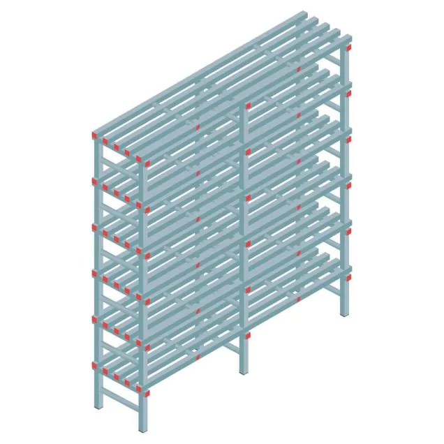 Kunststoffregal REA Euro 2250x2000x500 mm (hxbxt) 6 Ebenen