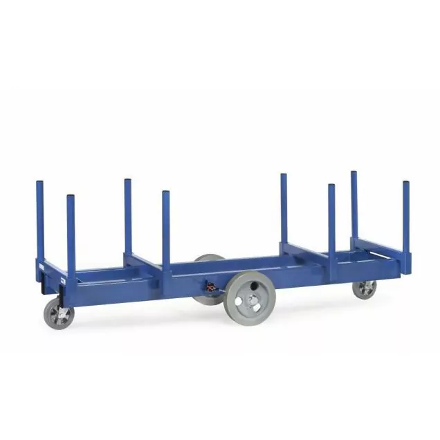 Langmaterialwagen mit Rungen 2500 kg Elastik-Vollgummi Räder