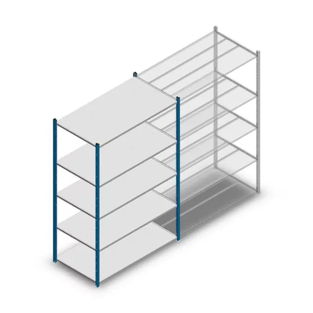 Medium Duty-Fachbodenregal 2000x1300x700mm (hxbxt) 5 Ebenen blau Anfangsregal