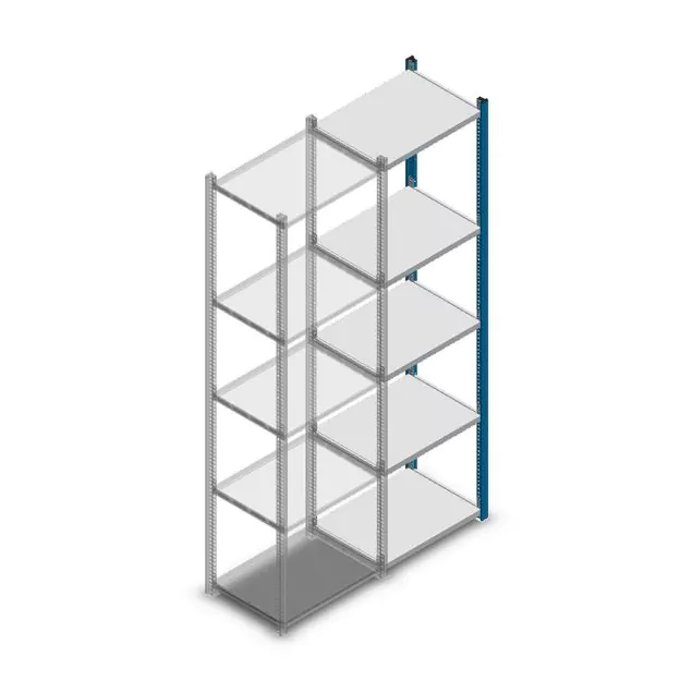 Fachbodenregal Medium Duty 2000x550x400mm (hxbxt) 5 Ebenen blau Anbauregal