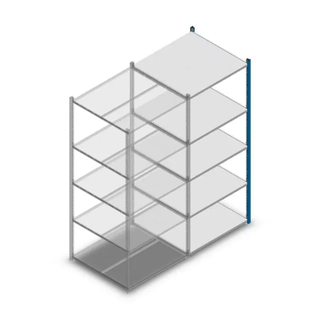 Fachbodenregal Medium Duty 2000x850x800mm (hxbxt) 5 Ebenen blau Anbauregal