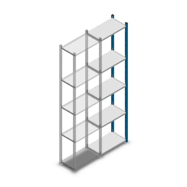 Fachbodenregal Medium Duty 2200x550x300mm (hxbxt) 5 Ebenen blau Anbauregal