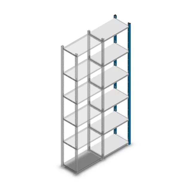 Fachbodenregal Medium Duty 2200x550x300mm (hxbxt) 6 Ebenen blau Anbauregal