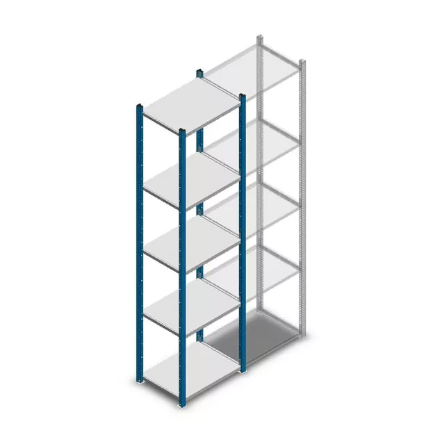 Fachbodenregal Medium Duty 2200x550x400mm (hxbxt) 5 Ebenen blau Anfangsregal