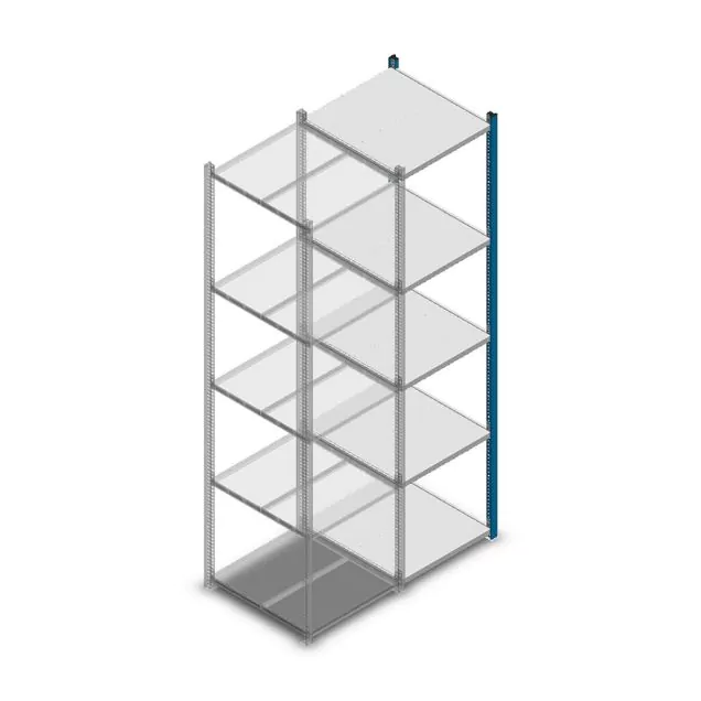 Fachbodenregal Medium Duty 2200x550x600mm (hxbxt) 5 Ebenen blau Anbauregal