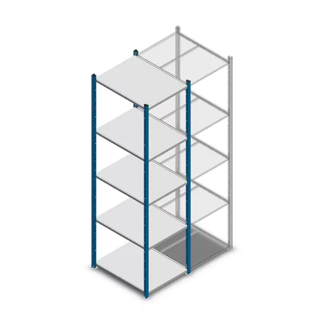 Fachbodenregal Medium Duty 2200x550x700mm (hxbxt) 5 Ebenen blau Anfangsregal