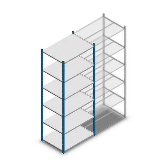Fachbodenregal Medium Duty 2000x850x600mm (hxbxt) 6 Ebenen blau Anfangsregal