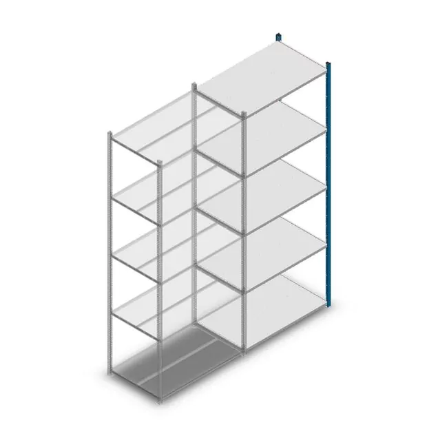 Fachbodenregal Medium Duty 2500x1000x600mm (hxbxt) 5 Ebenen Blau Anbauregal