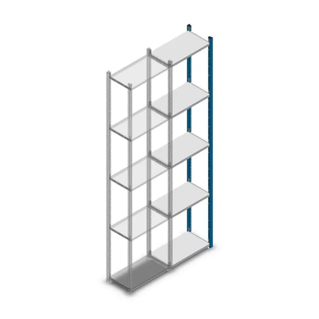 Fachbodenregal Medium Duty 2500x550x300mm (hxbxt) 5 Ebenen blau Anbauregal