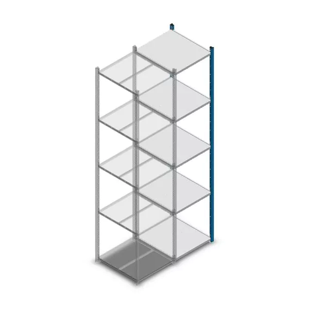 Fachbodenregal Medium Duty 2500x550x600mm (hxbxt) 5 Ebenen blau Anbauregal