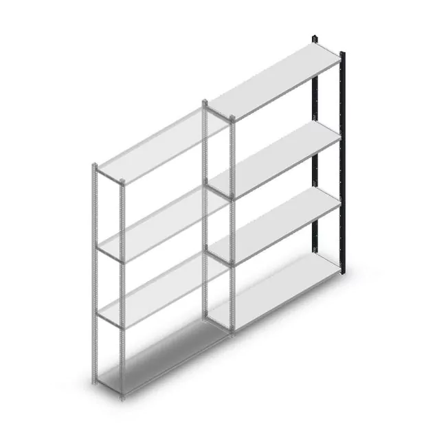 Fachbodenregal Medium Duty 2000x1150x300mm (hxbxt) 4 Ebenen anthrazit Anbauregal
