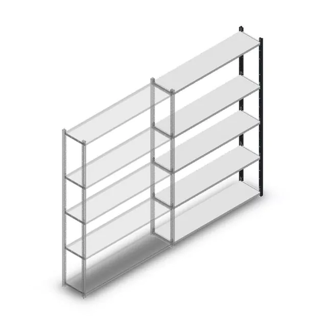 Fachbodenregal Medium Duty 2000x1300x300mm (hxbxt) 5 Ebenen Anthrazit Anbauregal