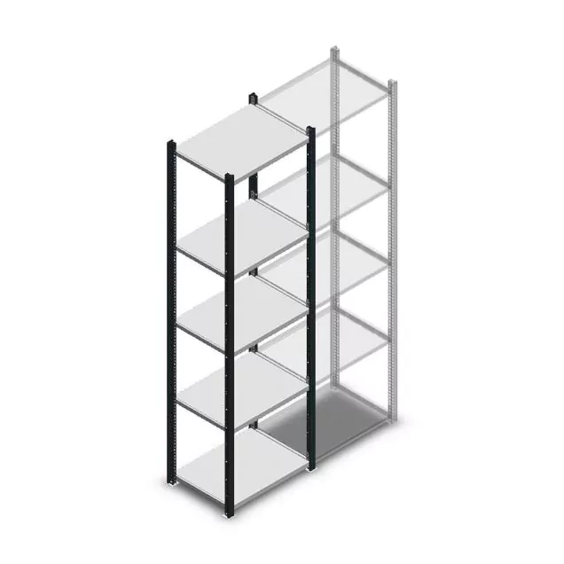 Fachbodenregal Medium Duty 2000x550x400mm (hxbxt) 5 Ebenen anthrazit Anfangsregal