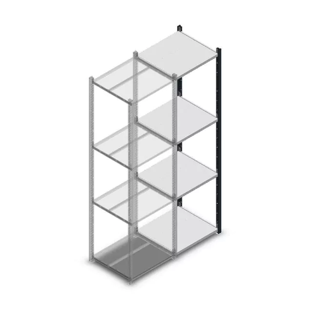 Fachbodenregal Medium Duty 2000x550x500mm (hxbxt) 4 Ebenen anthrazit Anbauregal