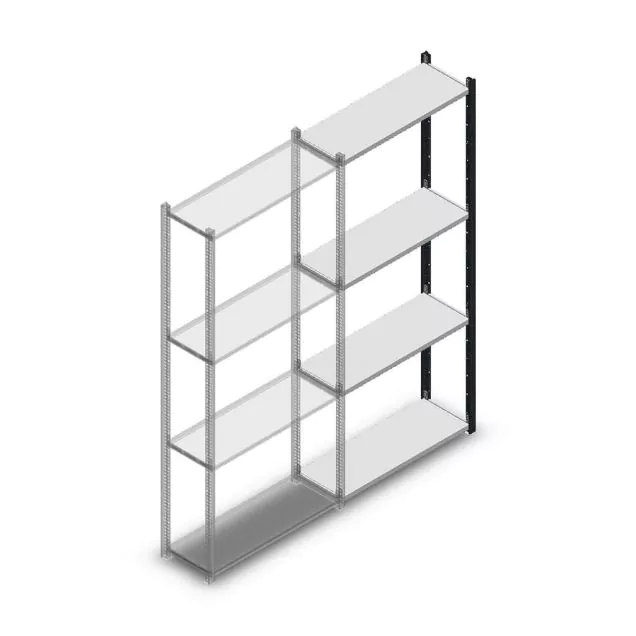 Fachbodenregal Medium Duty 2000x850x300mm (hxbxt) 4 Ebenen anthrazit Anbauregal