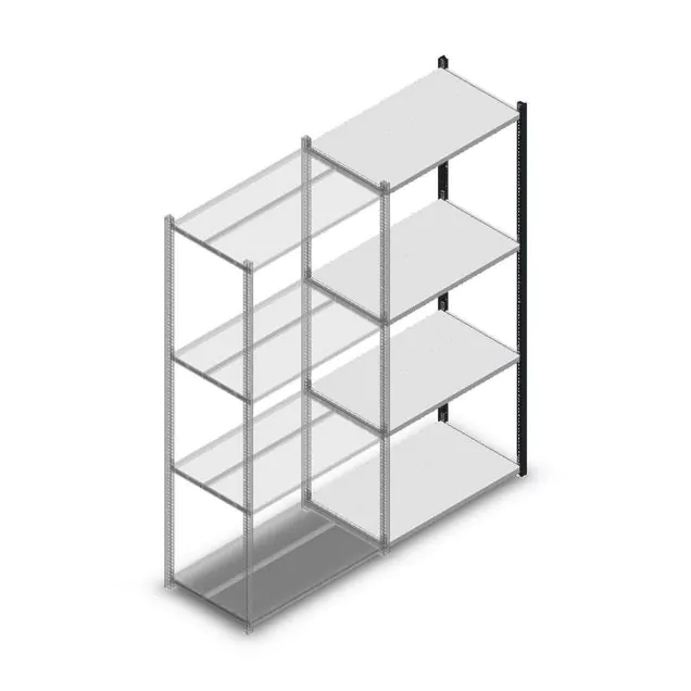 Fachbodenregal Medium Duty 2000x850x500mm (hxbxt) 4 Ebenen anthrazit Anbauregal