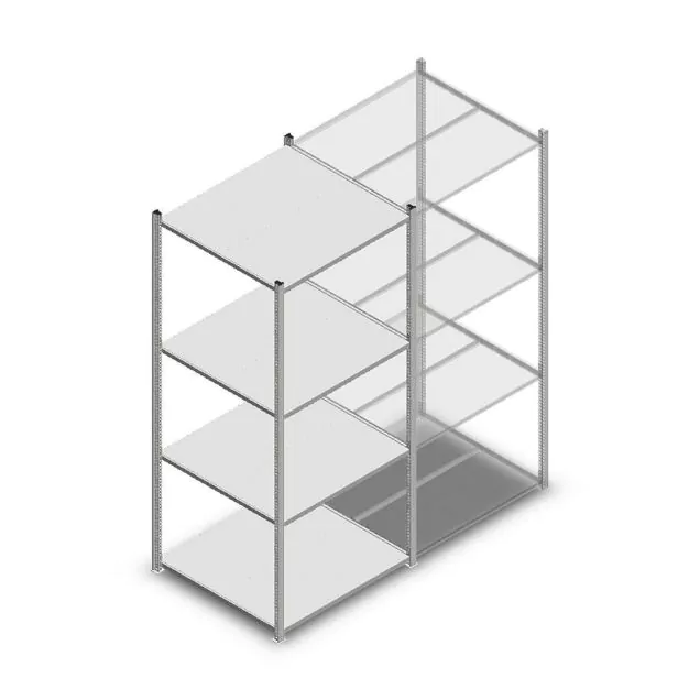 Fachbodenregal Light Duty 2000x850x800mm (hxbxt) 4 Ebenen Anfangsregal