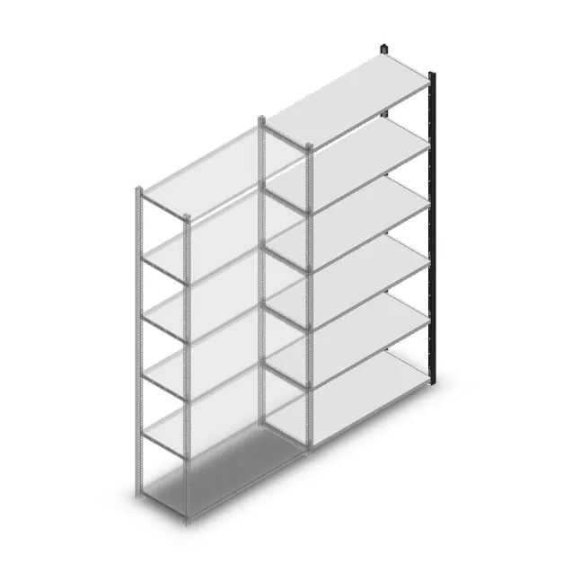 Fachbodenregal Medium Duty 2000x1000x400mm (hxbxt) 6 Ebenen anthrazit Anbauregal
