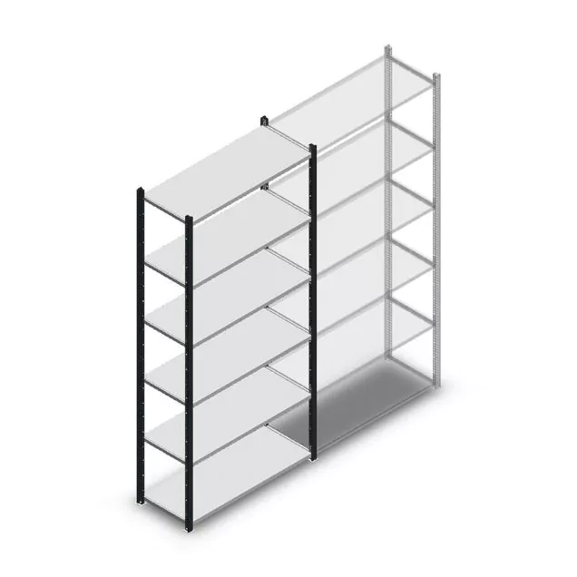Fachbodenregal Medium Duty 2200x1000x400mm (hxbxt) 6 Ebenen Anthrazit Anfangsregal