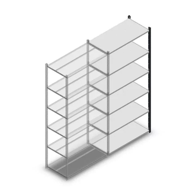Fachbodenregal Medium Duty 2200x1000x500mm (hxbxt) 6 Ebenen anthrazit Anbauregal