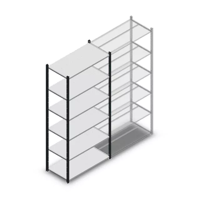 Fachbodenregal Medium Duty 2200x1000x500mm (hxlxt) 6 Ebenen anthrazit Anfangsregal
