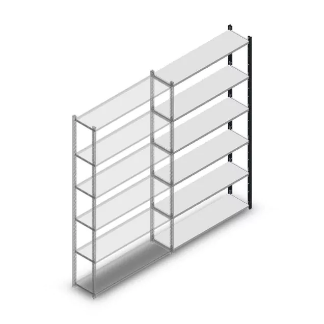 Fachbodenregal Medium Duty 2200x1150x300mm (hxbxt) 6 Ebenen anthrazit Anbauregal