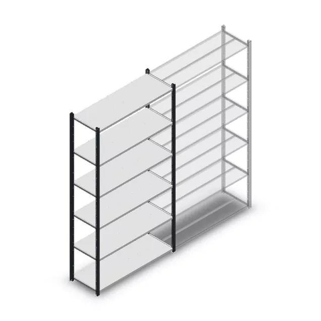 Fachbodenregal Medium Duty 2200x1150x400mm (hxbxt) 6 Ebenen anthrazit Anfangsregal