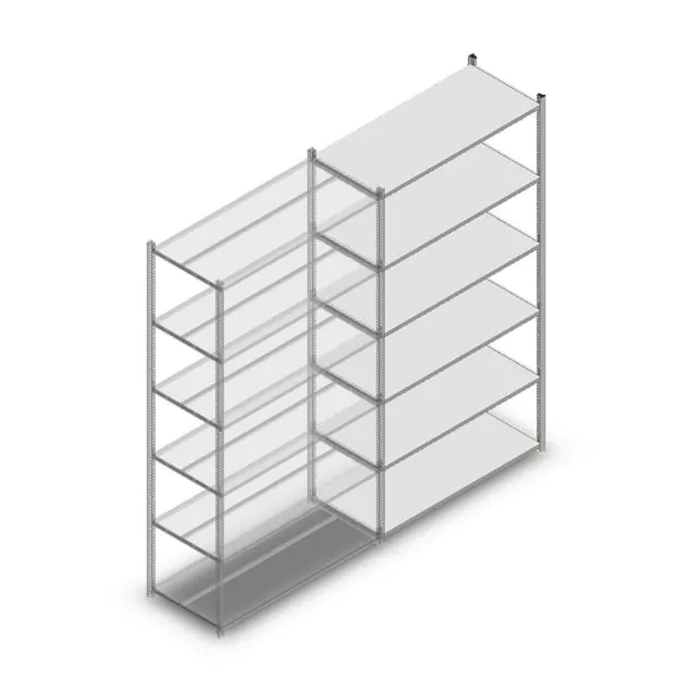 Fachbodenregal Medium Duty 2000x1150x500mm (hxbxt) 6 Ebenen verzinkt Anbauregal